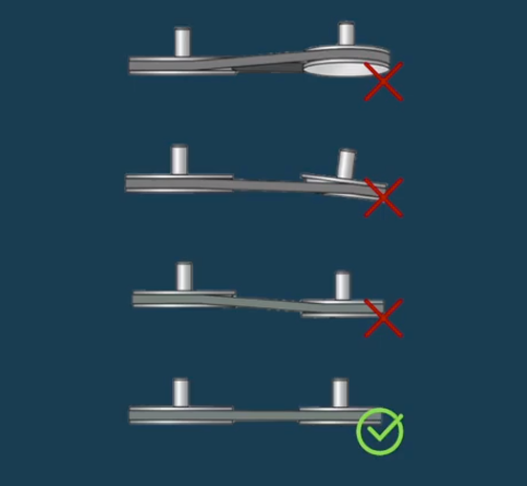 belt-drive-pulley-alignment.png three examples of pulley misalignment and one properly aligned belt drive