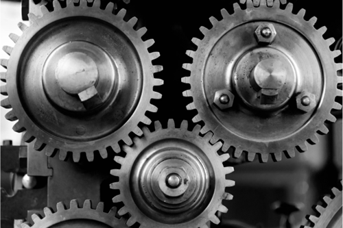Three spur gears